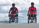 Марит Бьорген провела тренировку в инвалидной коляске