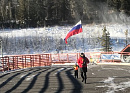 Российский флаг над стадионом в Кэнморе